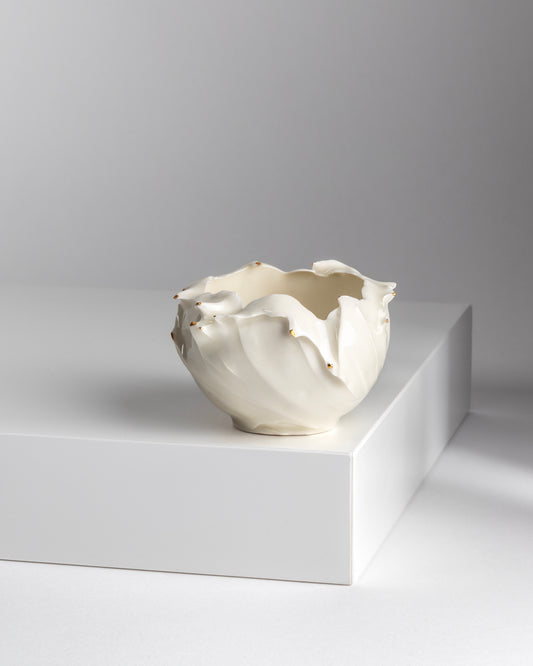Porcelain and Gold Lustre Plash Cups