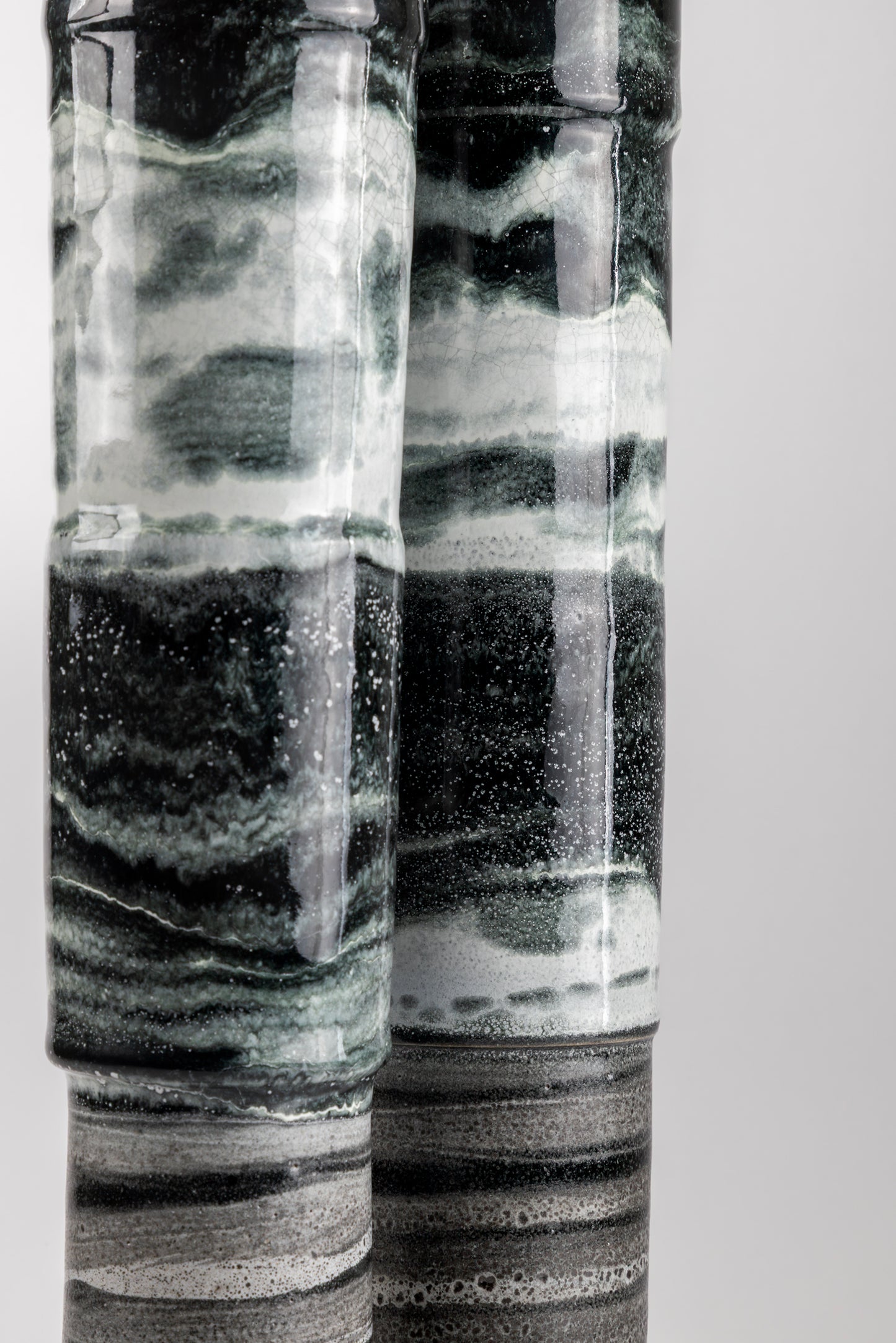 Black Sky, Black Sea. Monument Vase Pair.