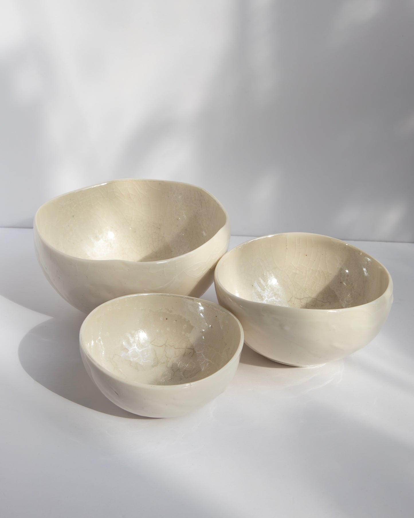 Porcelain Plash Bowl Set. White