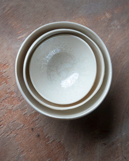 Porcelain Plash Bowl Set. White