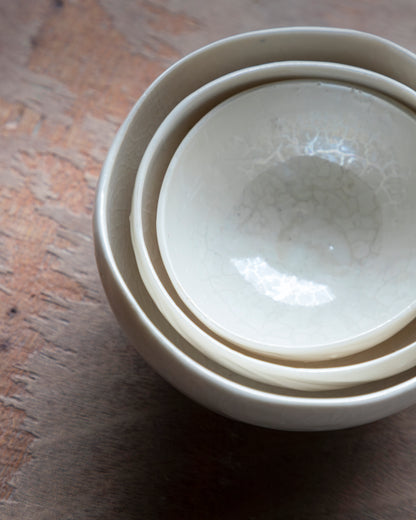 Porcelain Plash Bowl Set. White