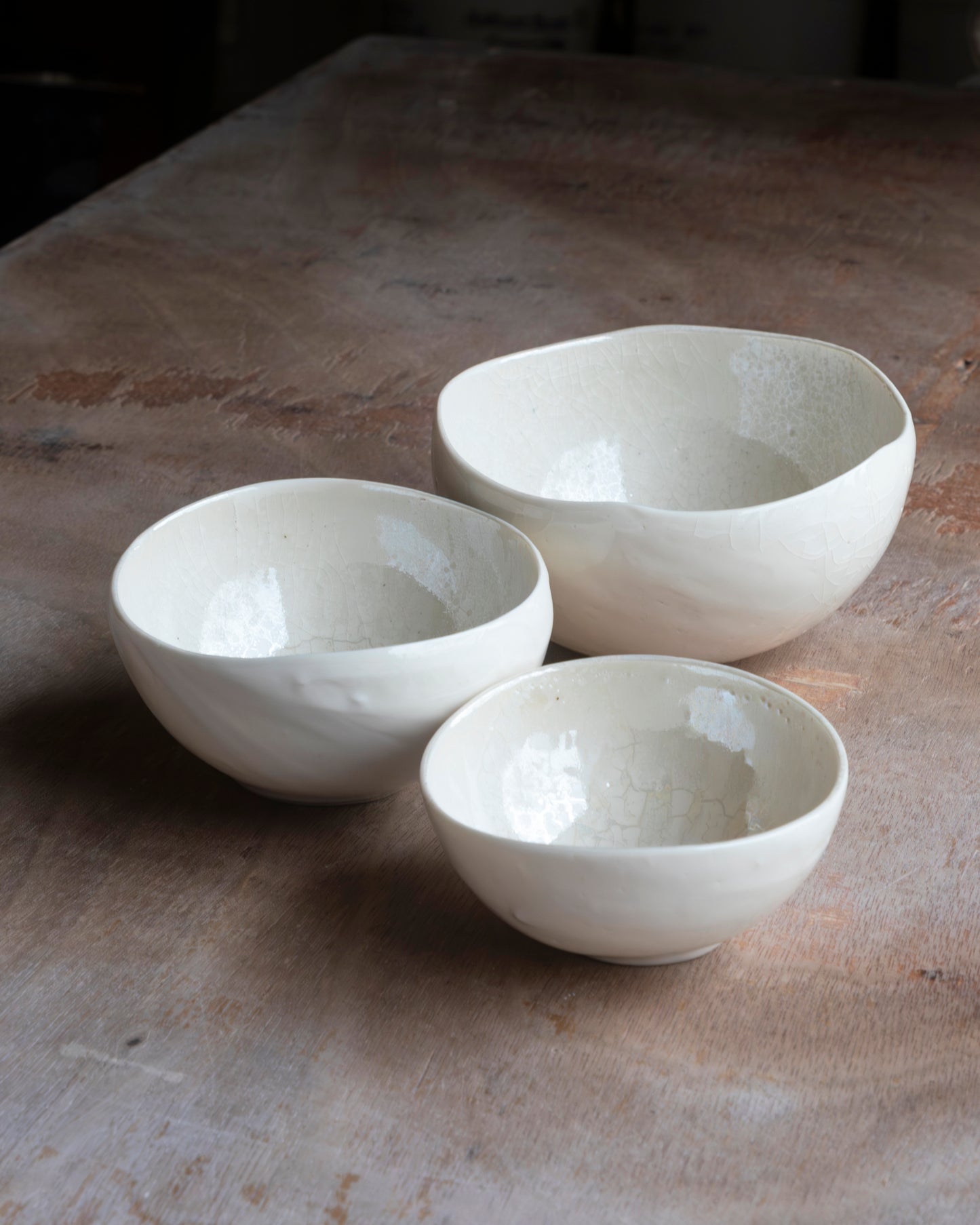 Porcelain Plash Bowl Set. White