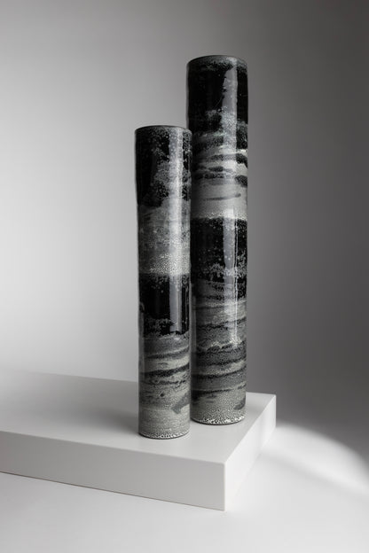 Black Sky, Black Sea. Monument Vase Pair II