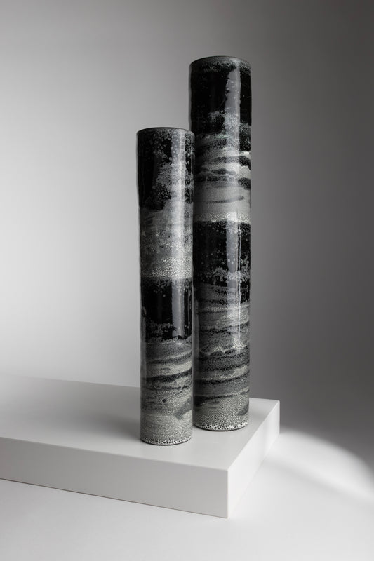 Black Sky, Black Sea. Monument Vase Pair II